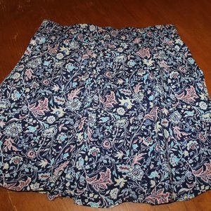 Old Navy Blue Floral Knee Length Skirt - Women's Size Large
